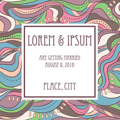 Wedding invitation waves background vintage