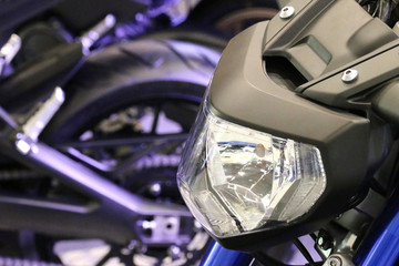 Fototapeta na wymiar Headlight of a motorcycle
