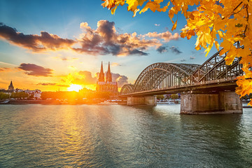 View on Cologne at sunset © sborisov