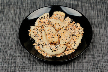 Chinese vegetable festival as grilled flour in mixed sugar and sesame as 
