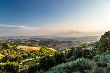 Sunset in the italian countryside