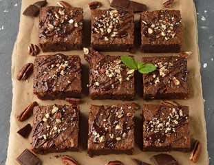 Chocolate brownies with nuts