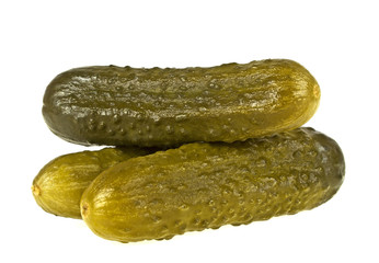 Marinated pickled cucumber isolated on white background