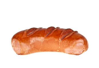 Grilled sausage isolated on white background