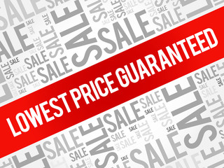 Lowest Price Guaranteed words cloud, business concept background