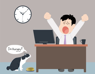 Tired man of working everyday