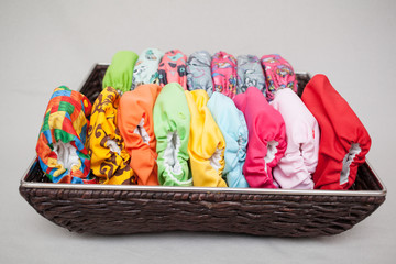 Cloth diapers in the basket