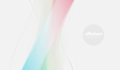 Abstract vector background, transparent waved lines for brochure