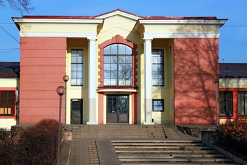 Building of railway station in the popular health resort of Ogre in central Latvia.