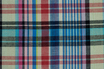 Texture and background of cotton colorful scotch fabric..