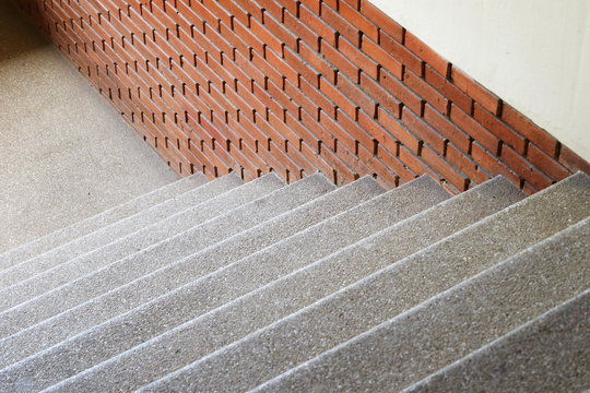 The exposed aggregate finish stair