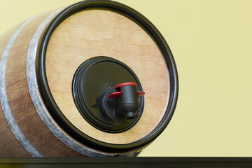 The modern wine barrel ready for drink.