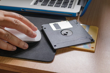 Floppy disk, a floppy disk was used as a storage device. While i