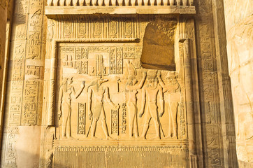 The coronation relief in Kom Ombo Temple
