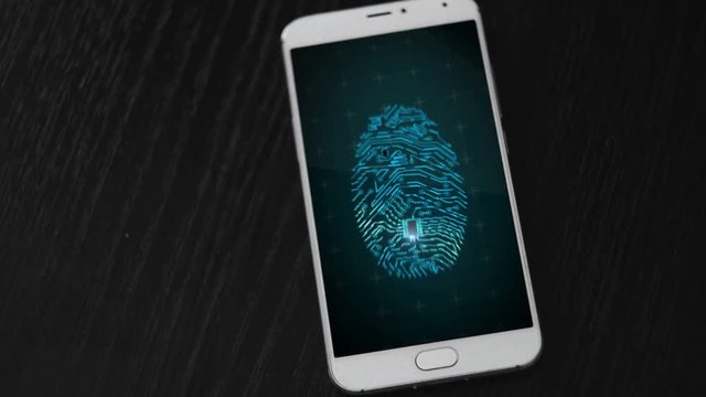 Video of smartphone with chip finger print.