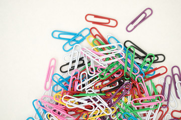 Paper Clips on white background.