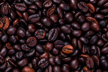 Coffee beans. Drink. Background