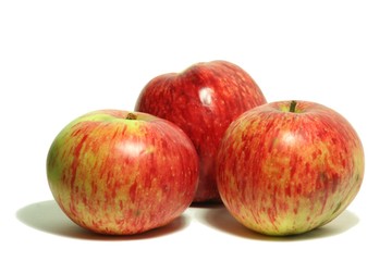 Fototapeta na wymiar Red apples on a white backgound 2