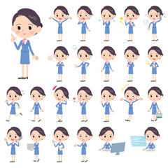 Cabin attendant blue woman