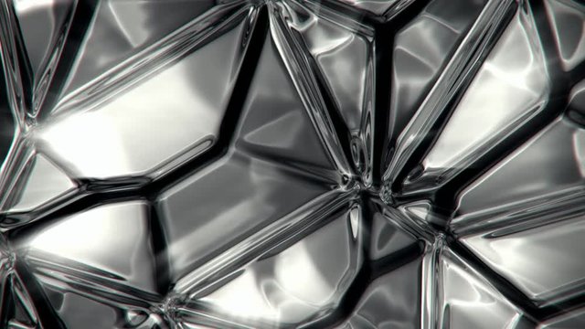 Abstract gray crystal surface motion background seamless loop