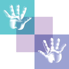 Two glowing hands of a Ghost.The imprint on the glass. Seamless pattern. For banners and websites,labels, postcards, Wallpaper, and so on.Vector illustration.