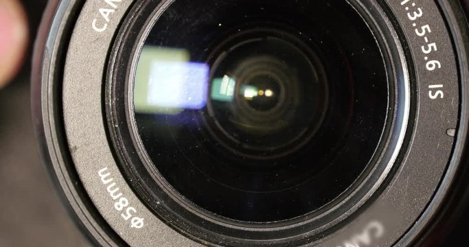 Photo-camera, with its lens zooming