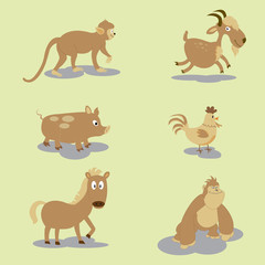 Obraz na płótnie Canvas Set of cute cartoon animals