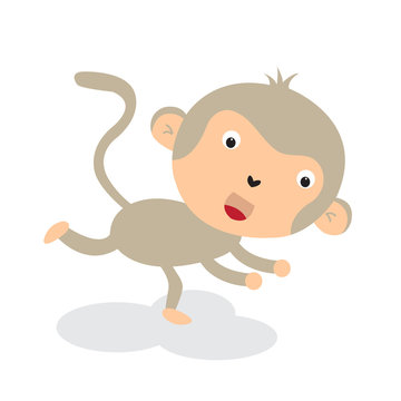 Monkey cartoon vector illustration.