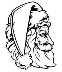 Christmas Santa Claus Woodcut Style