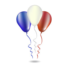 Balloons in white, blue and red vecter illustration.