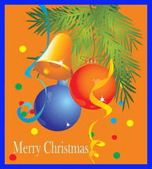 Naklejka premium Christmas greetings card. Merry Christmas lettering.