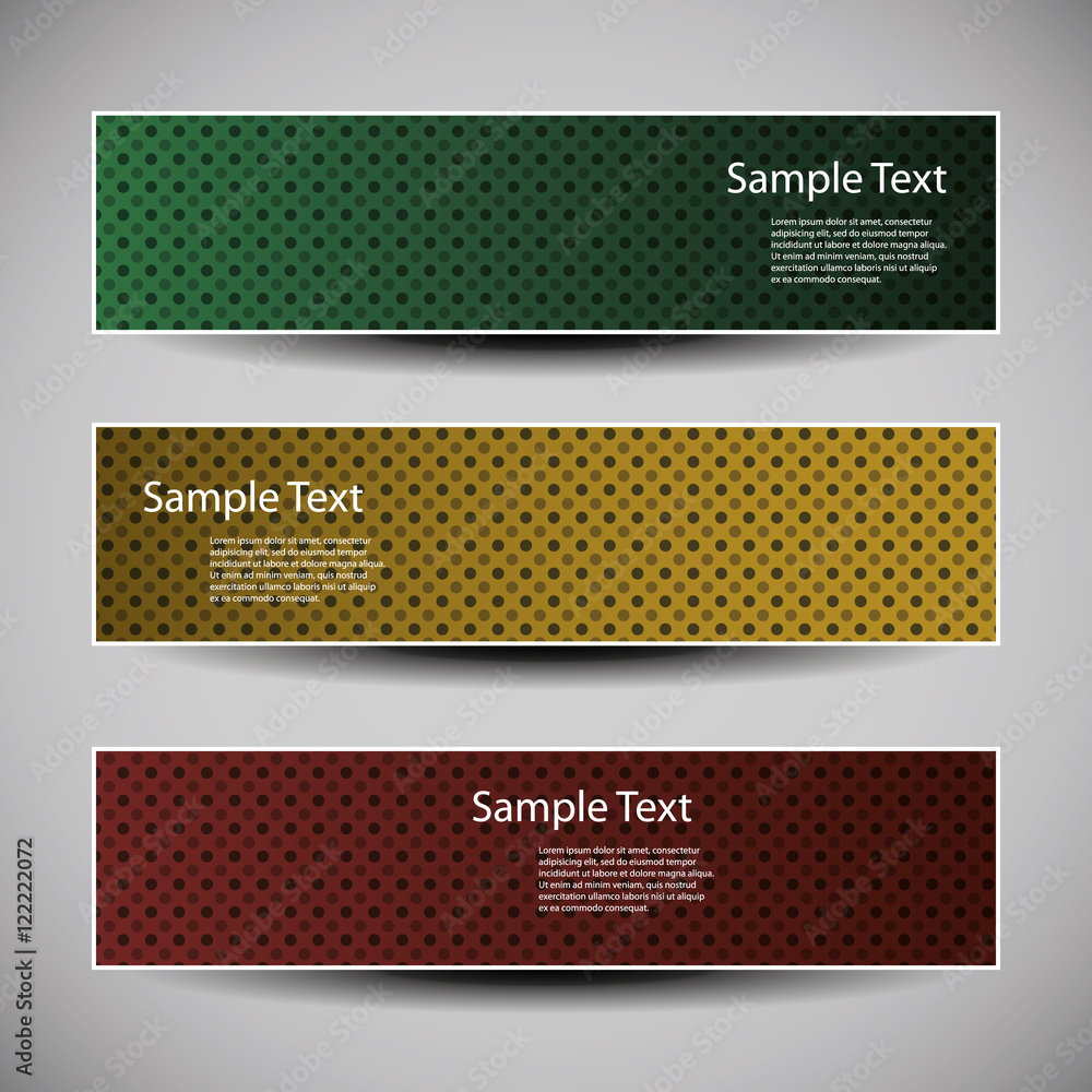 Poster banner or header design with abstract colorful dotted pattern