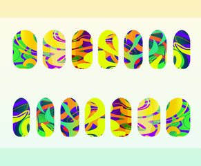 nail stickers, templates, mandala, black, grey, white. Design manicure set. Can be used for false nail art for wedding, holiday, party and for everyday life.