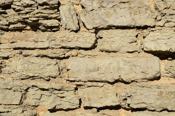 Close up of old stone bricks for texture or background.