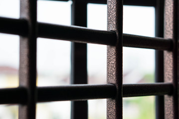 rusty steel bar window background