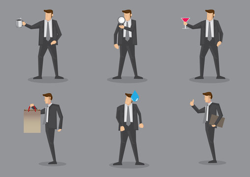 Businessman with Props Vector Characters