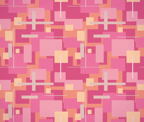 四角形模様のテキスタイル（ピンク）