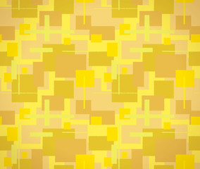 四角形模様のテキスタイル（黄色）