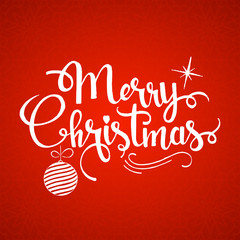 Merry Christmas hand drawn lettering