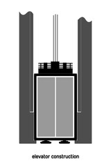 Vector illustration of a concept of the elevator device in the h