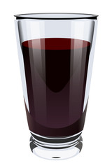Vector realistic illustration of a high glass glass with dark li