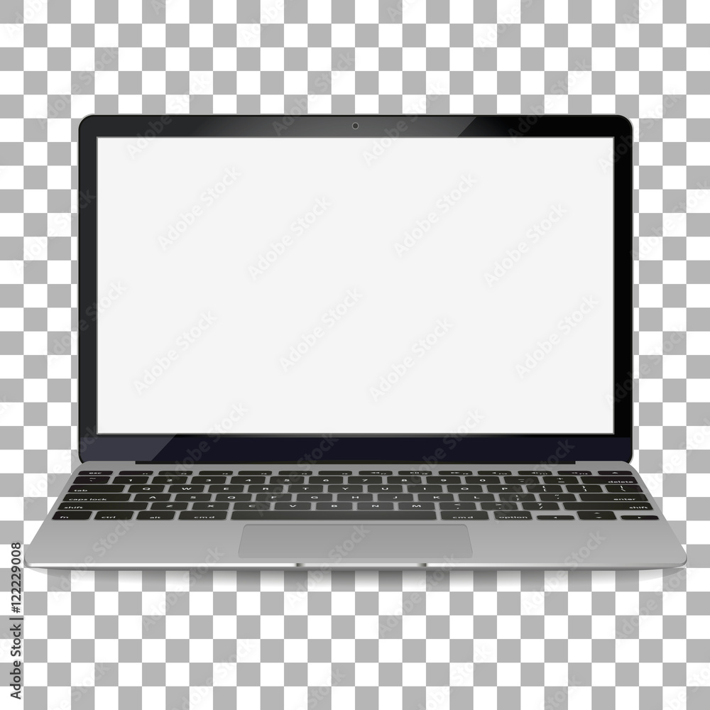 Poster vector laptop isolated on white background with transparent shadow