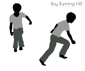 Fototapeta na wymiar boy in Running pose on white background
