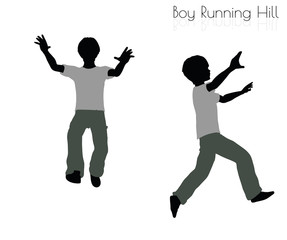 boy in Running pose on white background