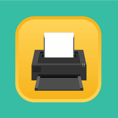 Flat printer icon vector