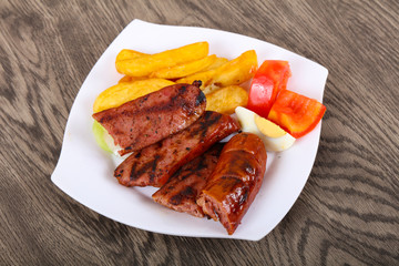 Grilled sausages