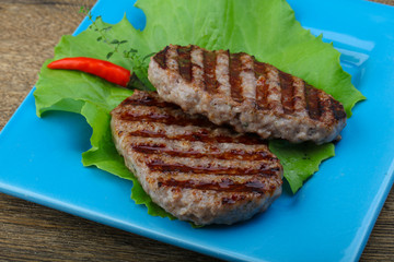 Grilled burget cutlet