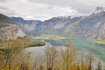lake view and hallstatt village viewing platform in the cloud