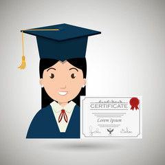 student woman graduation education vector illustration eps 10