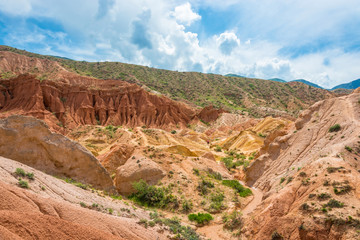 Mountain landscape in the canyon Fairy tale, Kyrgyzstan.